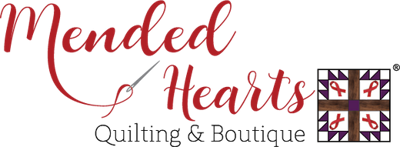 mended hearts quilting boutique logo