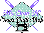 ms sew n sews quilt shop logo