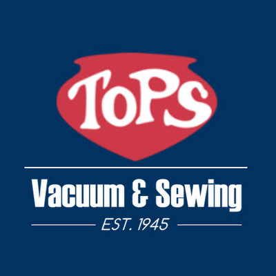 tops vacuum and sewing logo